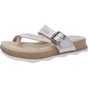 Clarks Womens Brynn Madi Metallic Leather Slip On Slide Sandals Shoes NWT